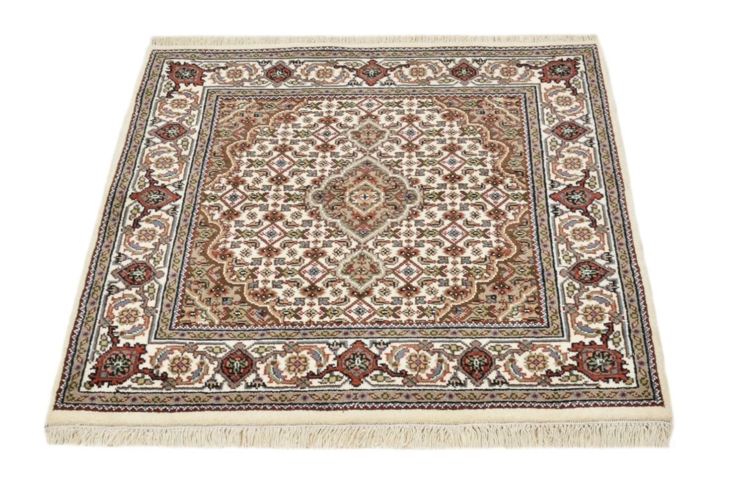 Alfombra oriental - Tabriz - 92 x 89 cm - crema