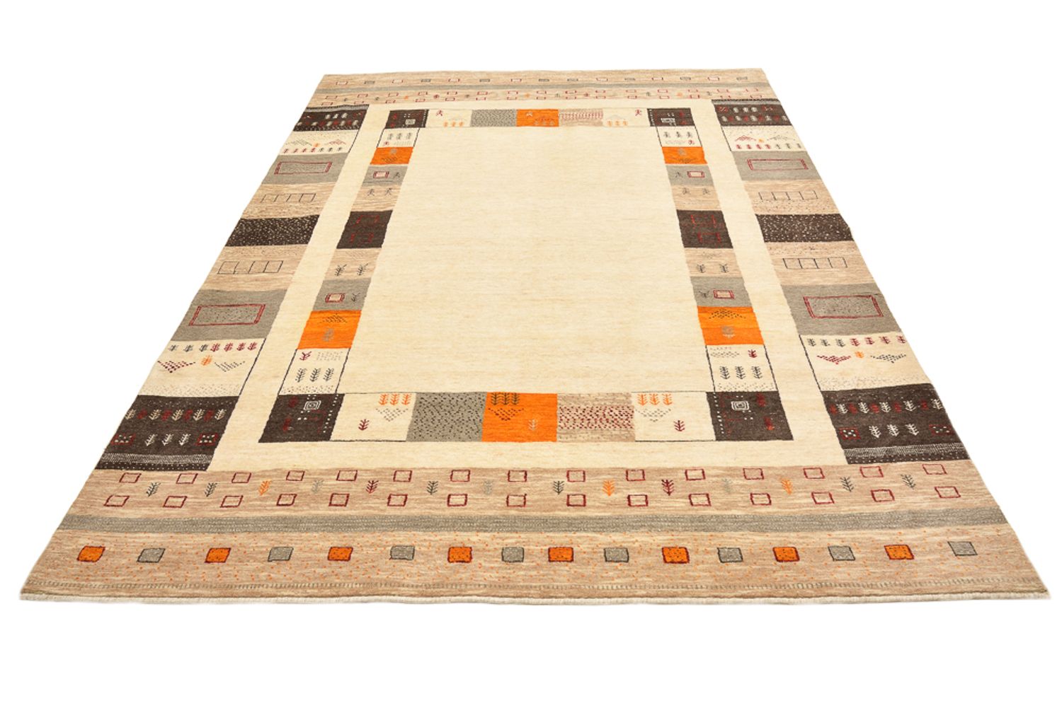 Alfombra Gabbeh - Loribaft Indus - 281 x 203 cm - beige claro