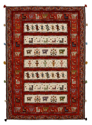 Alfombra oriental - 184 x 126 cm - beige claro