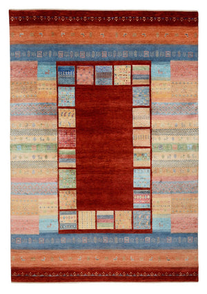 Alfombra Gabbeh - Loribaft Indus - 299 x 203 cm - rojo