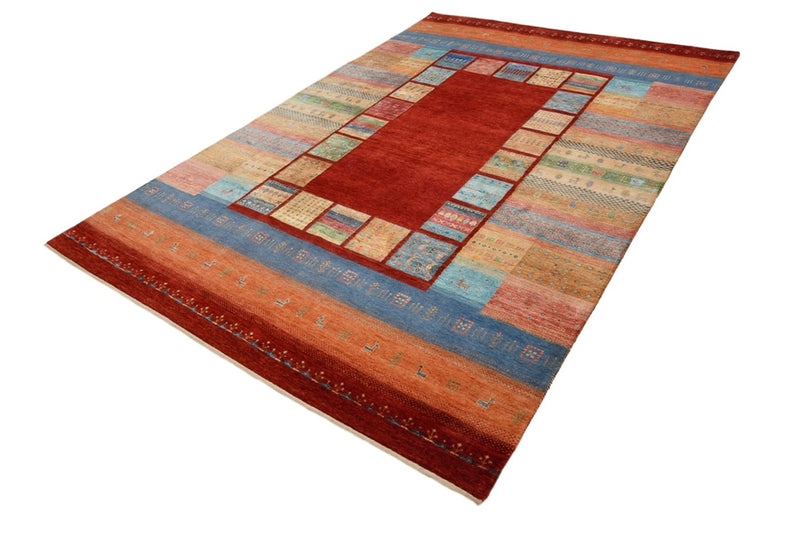 Alfombra Gabbeh - Loribaft Indus - 299 x 203 cm - rojo