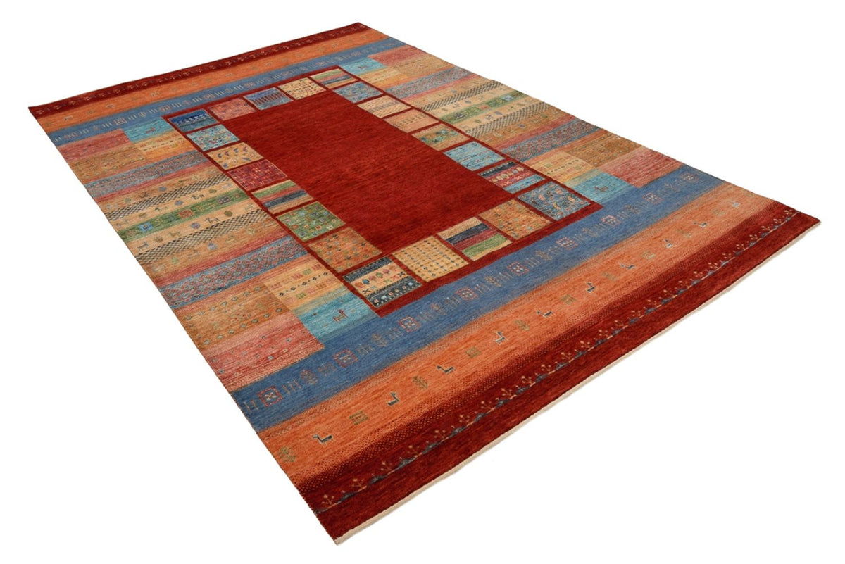 Alfombra Gabbeh - Loribaft Indus - 299 x 203 cm - rojo