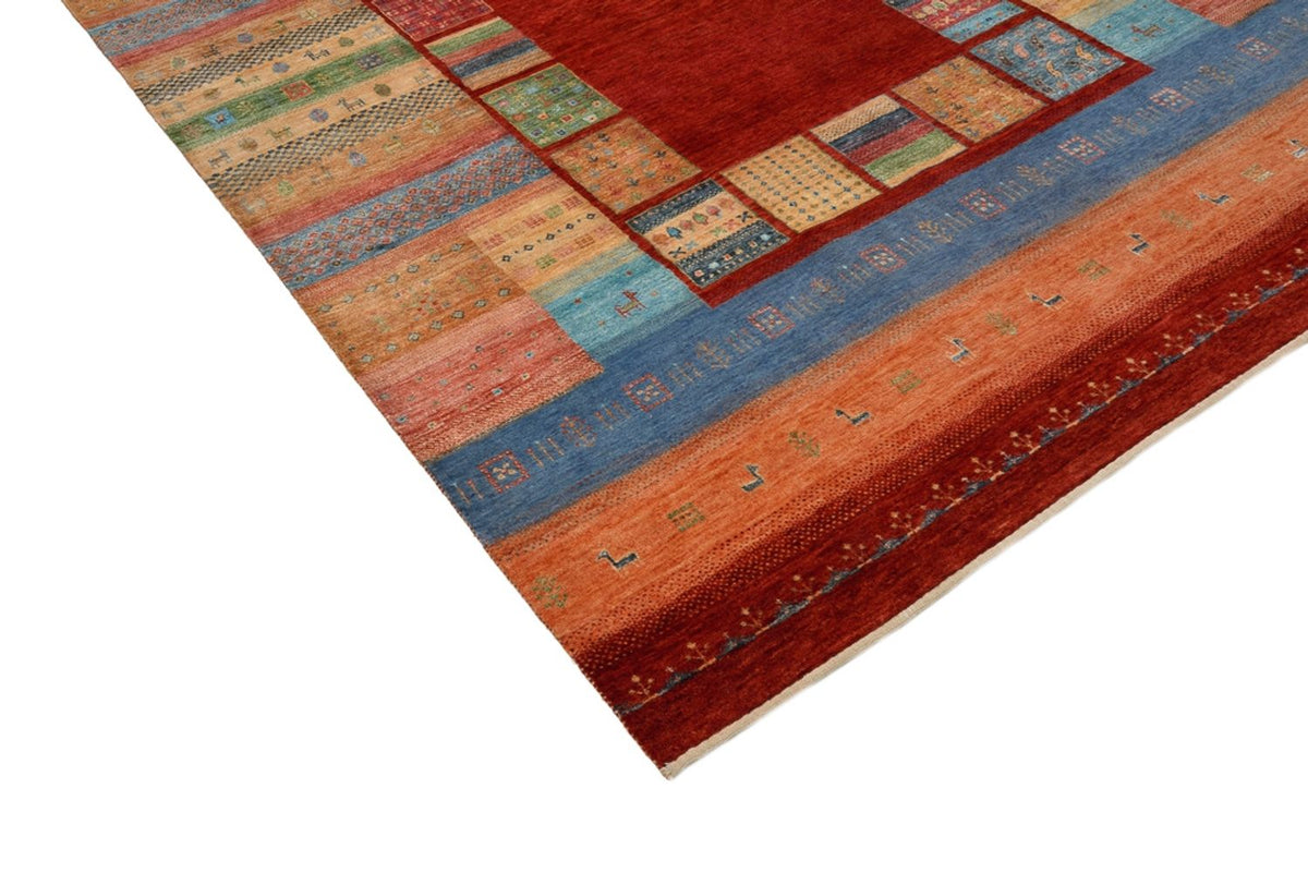 Alfombra Gabbeh - Loribaft Indus - 299 x 203 cm - rojo
