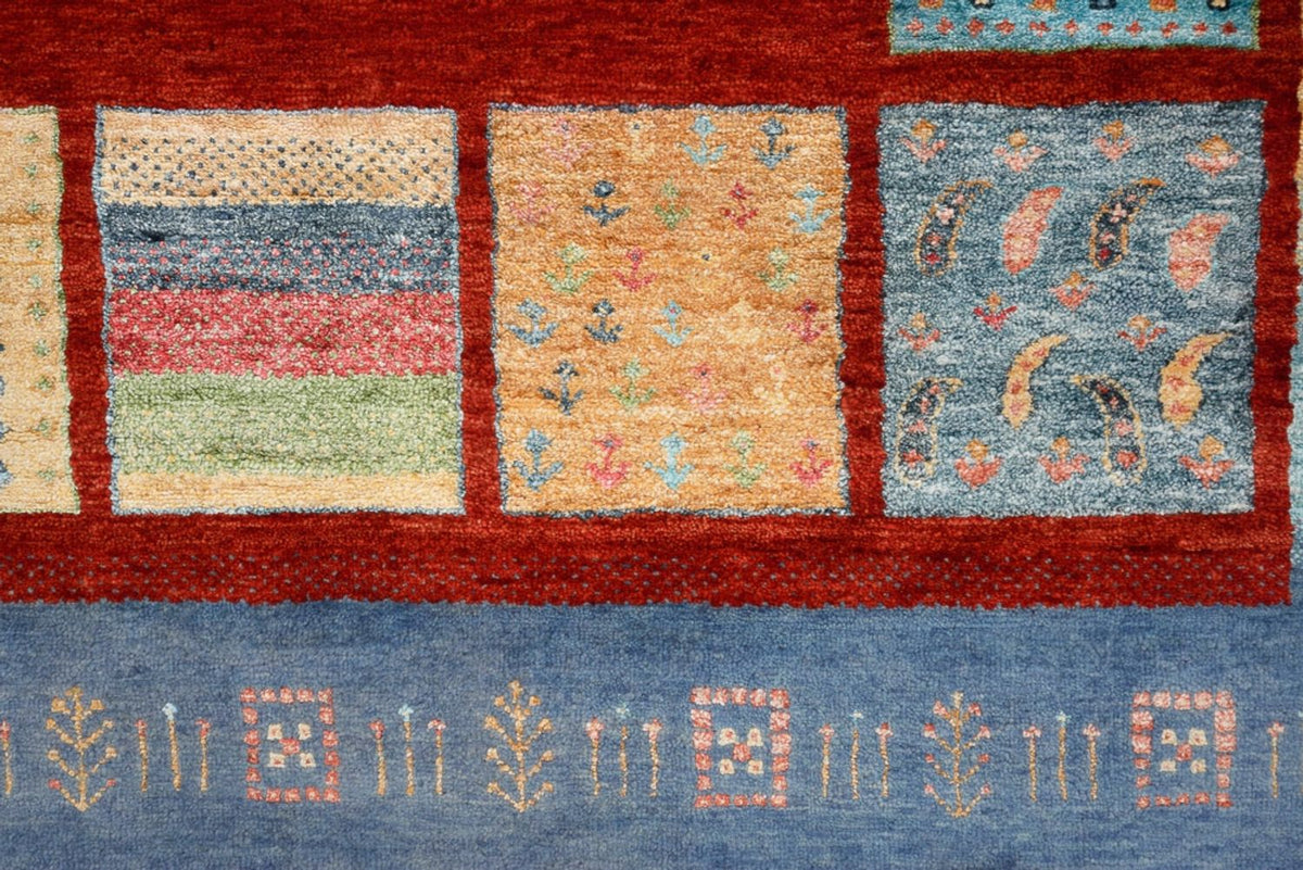 Alfombra Gabbeh - Loribaft Indus - 299 x 203 cm - rojo