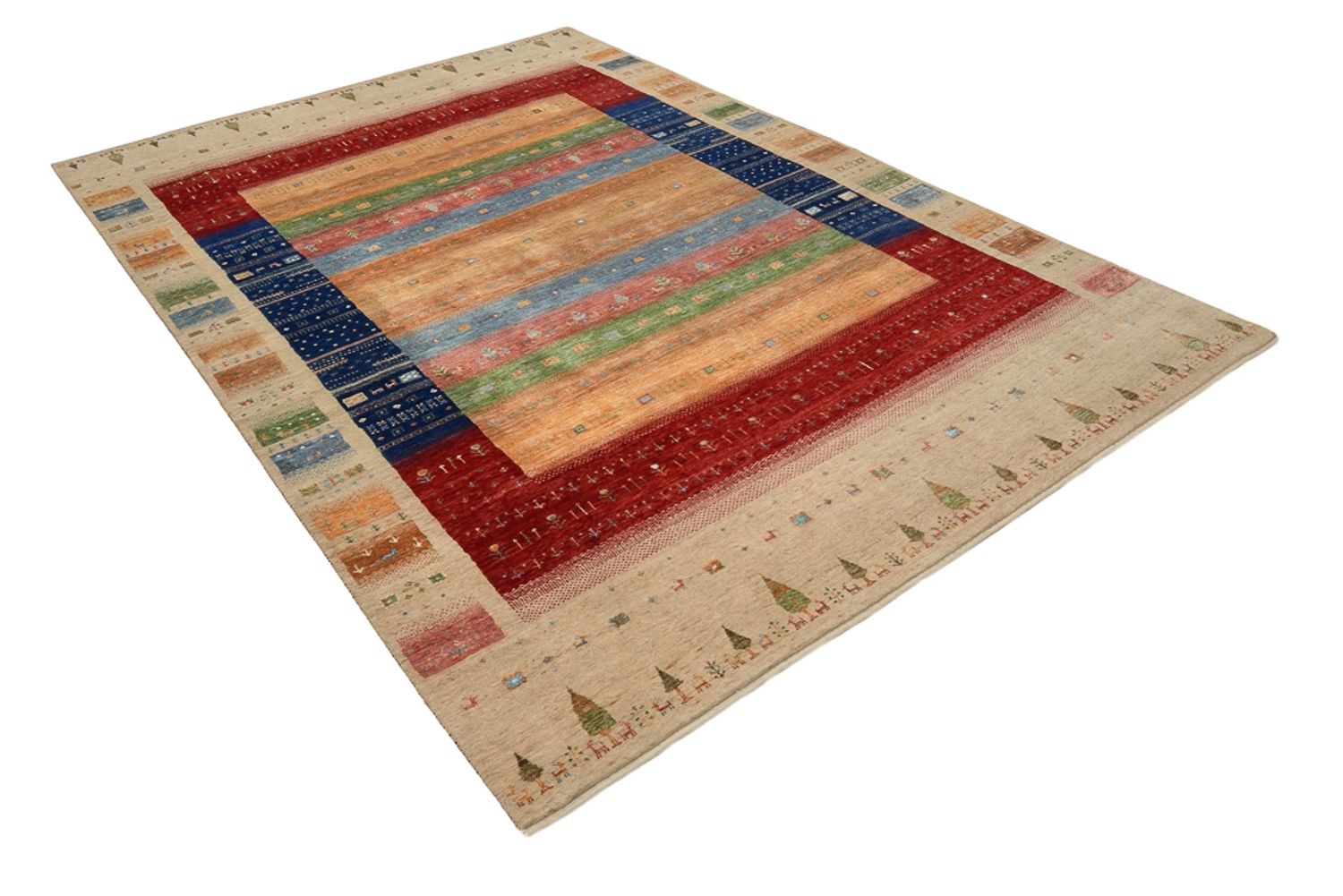 Alfombra Gabbeh - Loribaft Indus - 302 x 205 cm - multicolor