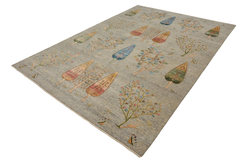 Alfombra Gabbeh - Loribaft Indus - 295 x 206 cm - gris claro