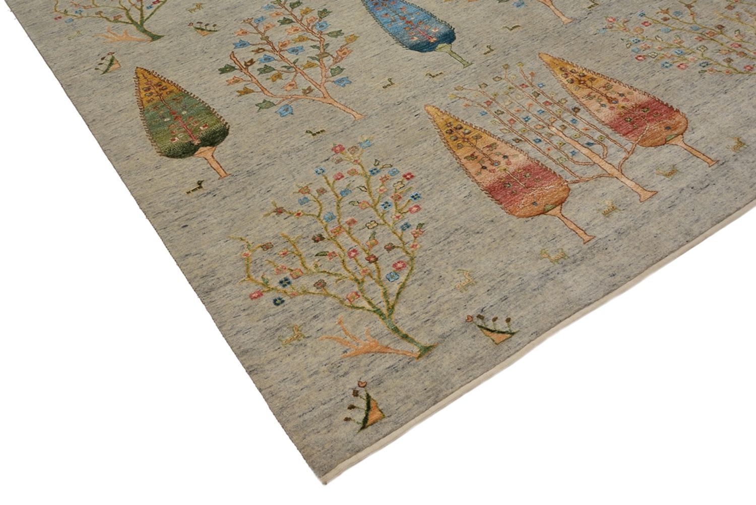 Alfombra Gabbeh - Loribaft Indus - 295 x 206 cm - gris claro
