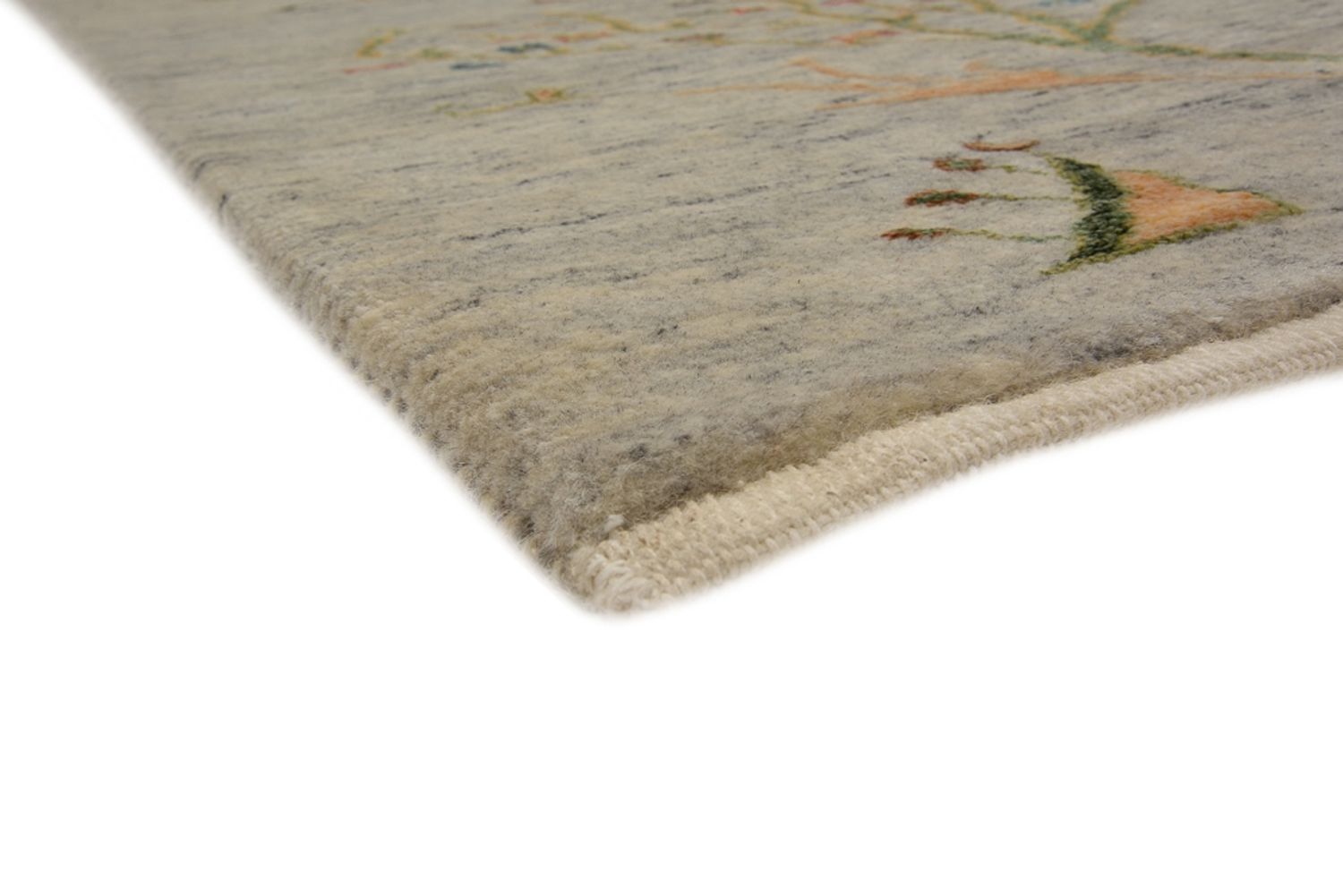 Alfombra Gabbeh - Loribaft Indus - 295 x 206 cm - gris claro