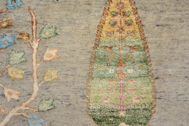 Alfombra Gabbeh - Loribaft Indus - 295 x 206 cm - gris claro