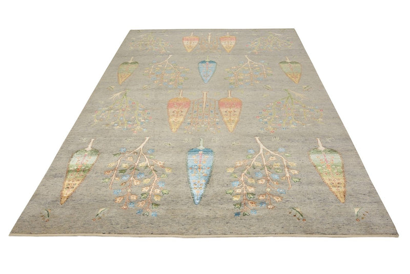 Alfombra Gabbeh - Loribaft Indus - 295 x 206 cm - gris claro