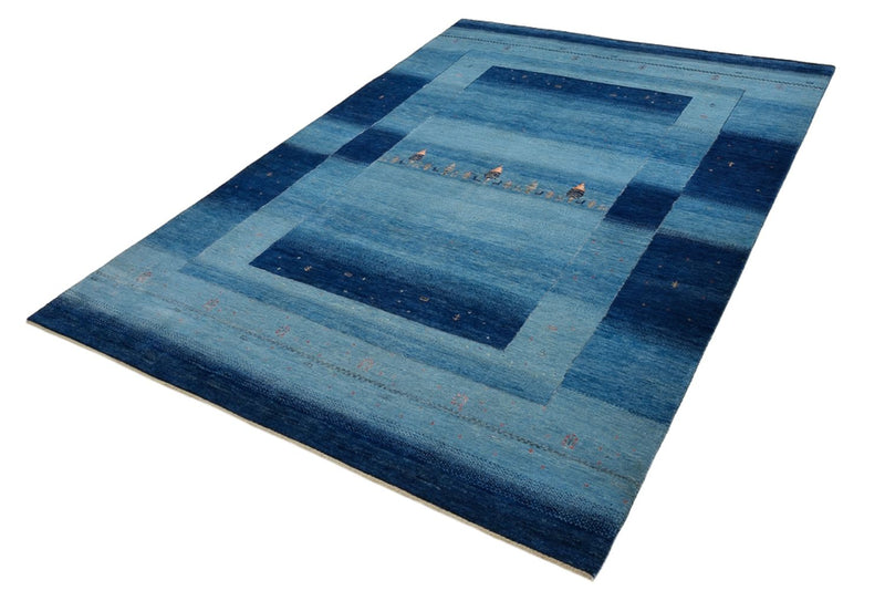 Alfombra Gabbeh - Loribaft Indus - 241 x 175 cm - azul