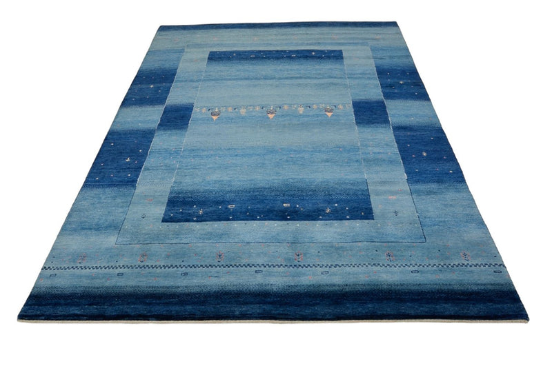 Alfombra Gabbeh - Loribaft Indus - 241 x 175 cm - azul