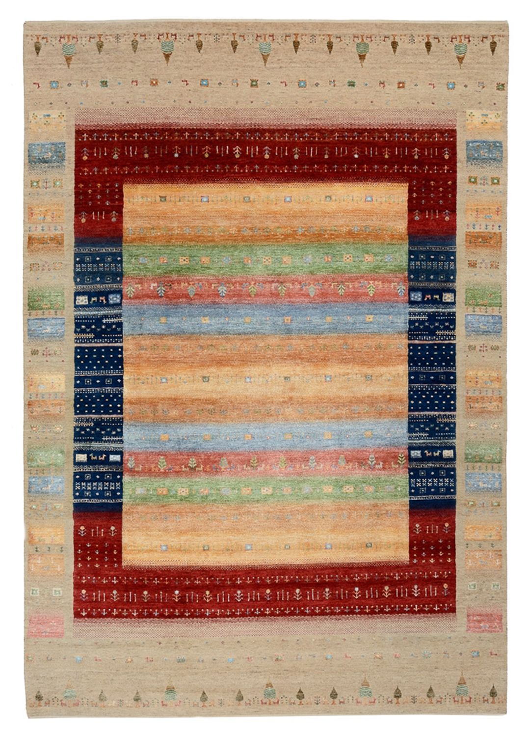Alfombra Gabbeh - Loribaft Indus - 300 x 206 cm - multicolor