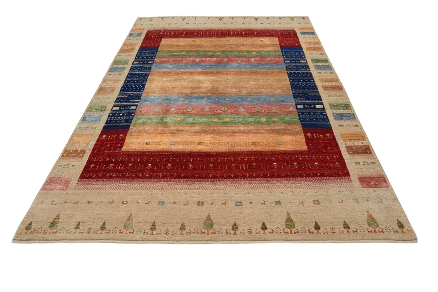 Alfombra Gabbeh - Loribaft Indus - 300 x 206 cm - multicolor