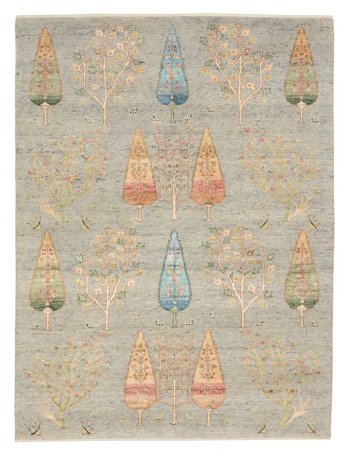Alfombra Gabbeh - Loribaft Indus - 204 x 155 cm - gris claro