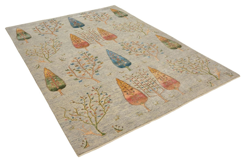 Alfombra Gabbeh - Loribaft Indus - 204 x 155 cm - gris claro
