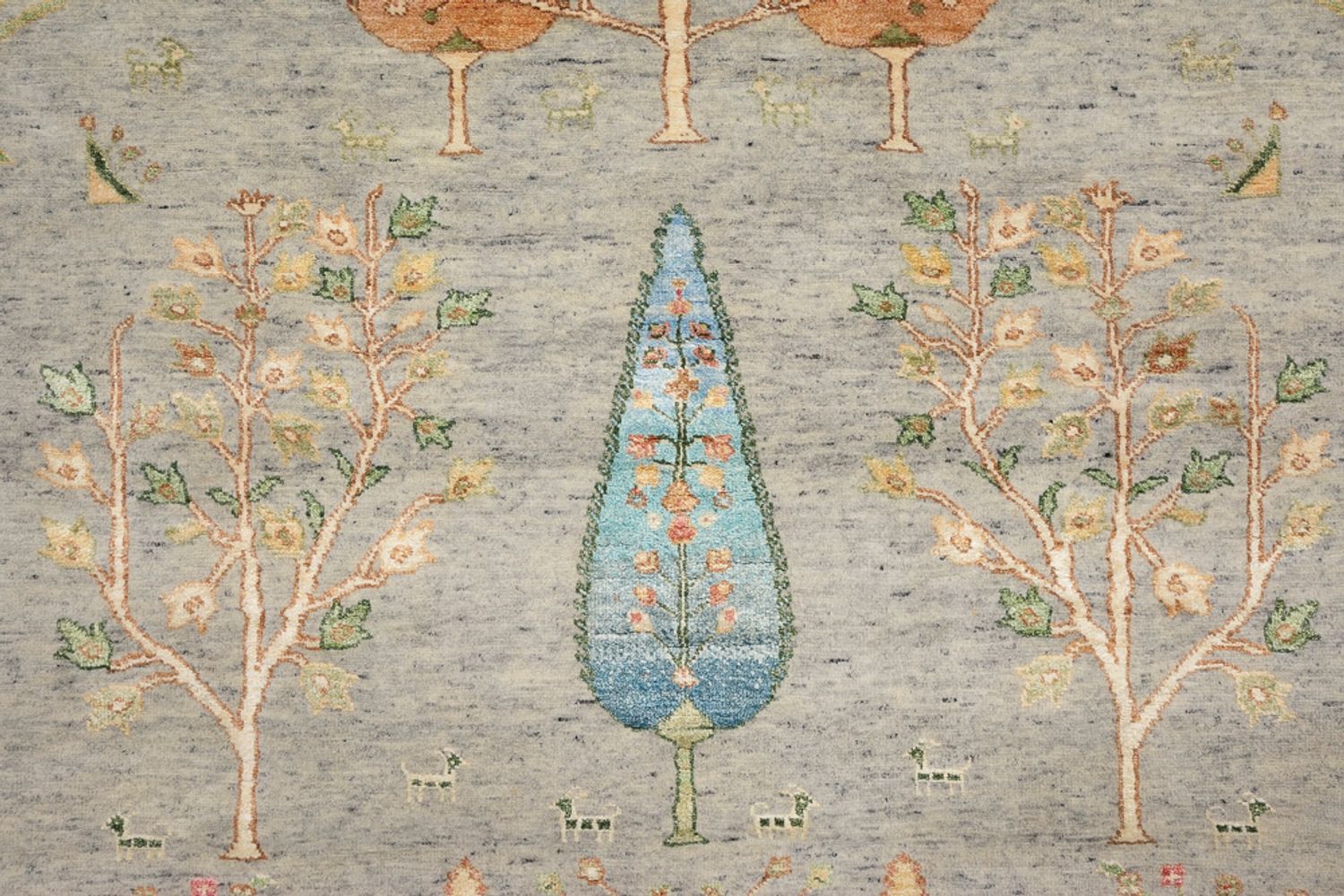 Alfombra Gabbeh - Loribaft Indus - 204 x 155 cm - gris claro