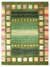 Alfombra Gabbeh - Loribaft Indus - 340 x 249 cm - verde