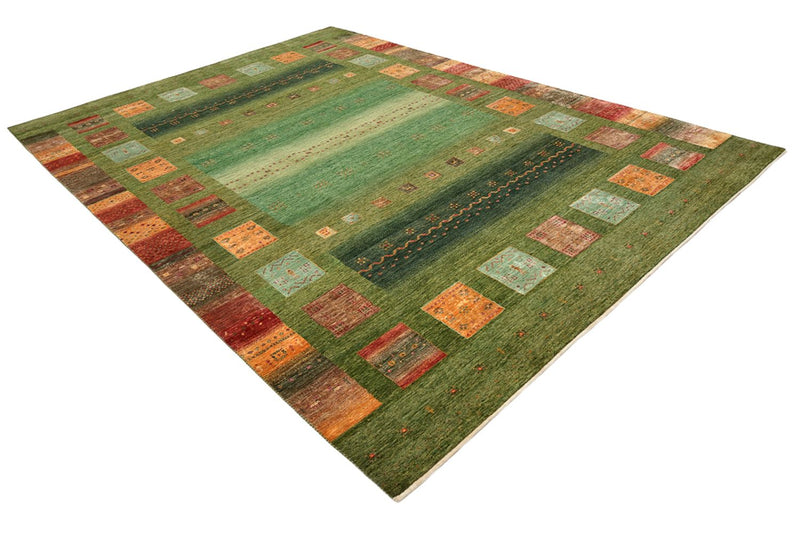 Alfombra Gabbeh - Loribaft Indus - 340 x 249 cm - verde