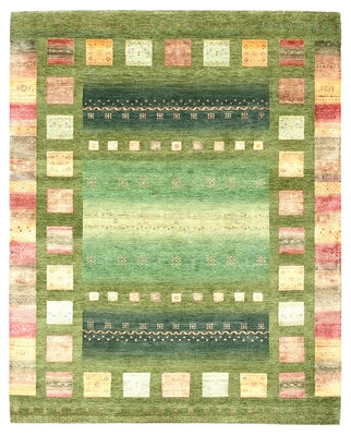 Alfombra Gabbeh - Loribaft Indus - 303 x 244 cm - verde