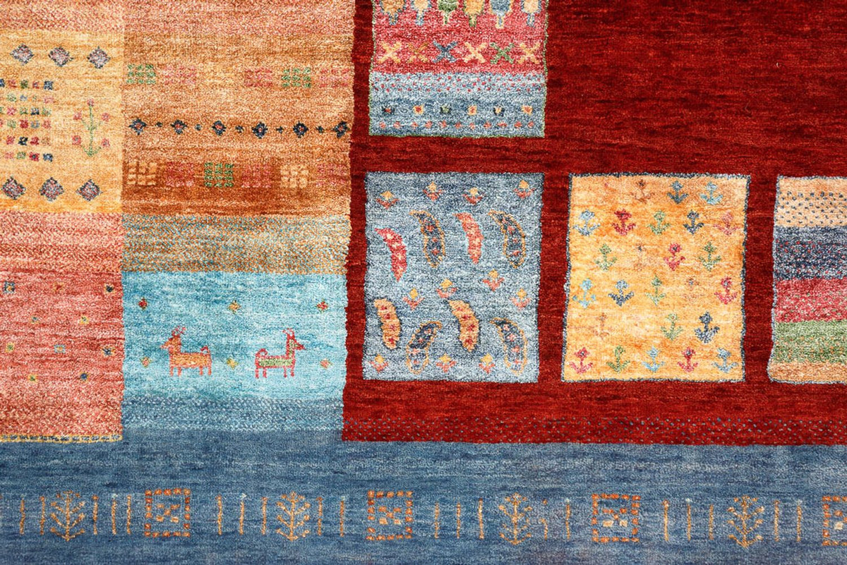 Alfombra Gabbeh - Loribaft Indus - 342 x 253 cm - rojo