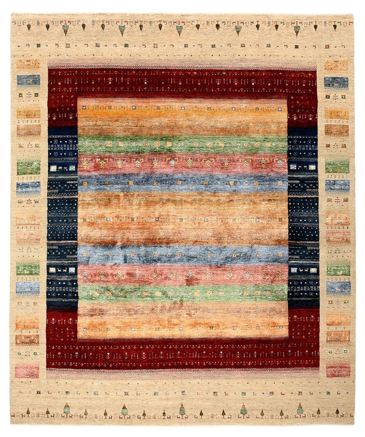 Alfombra Gabbeh - Loribaft Indus - 300 x 251 cm - multicolor