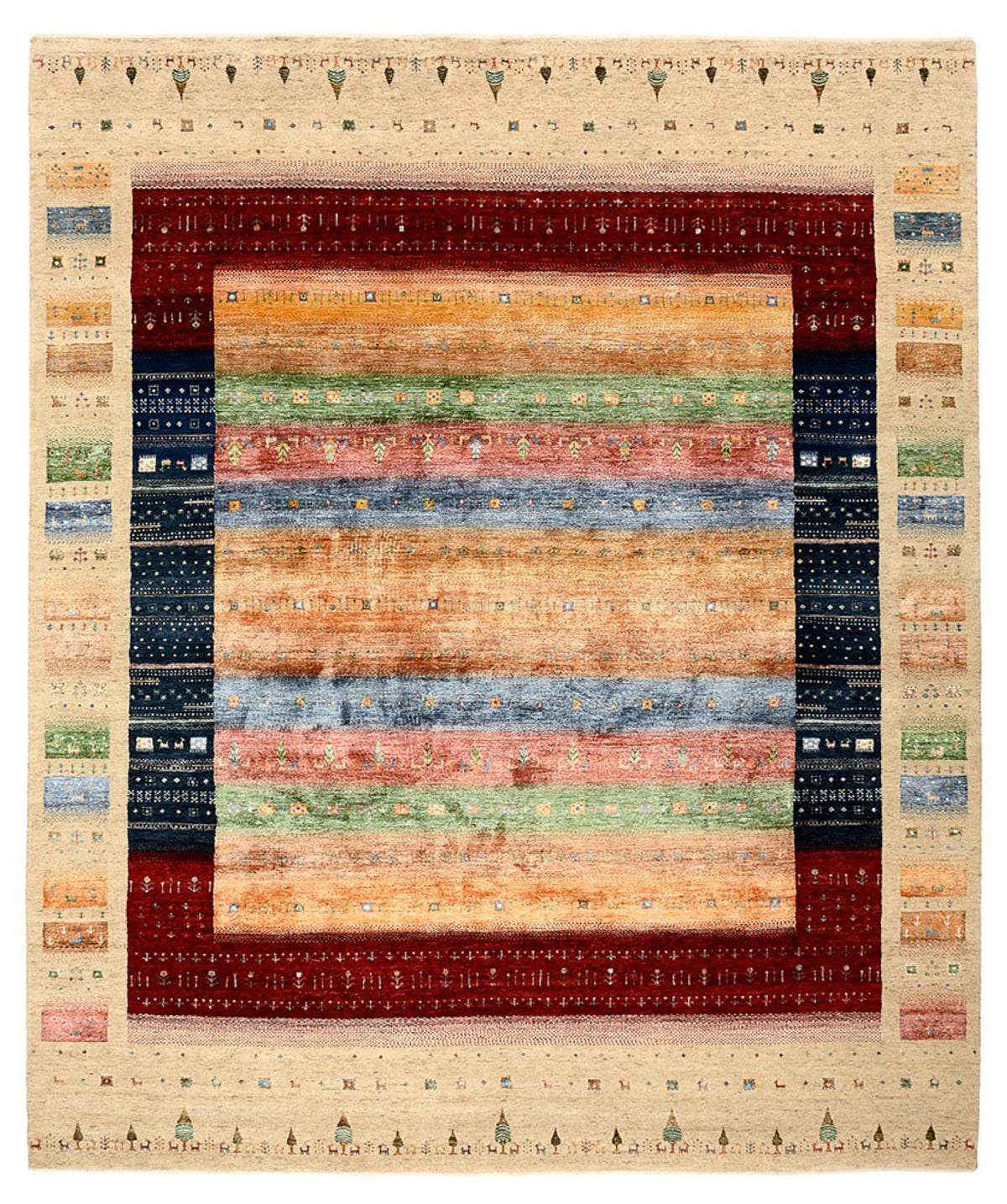 Alfombra Gabbeh - Loribaft Indus - 300 x 251 cm - multicolor