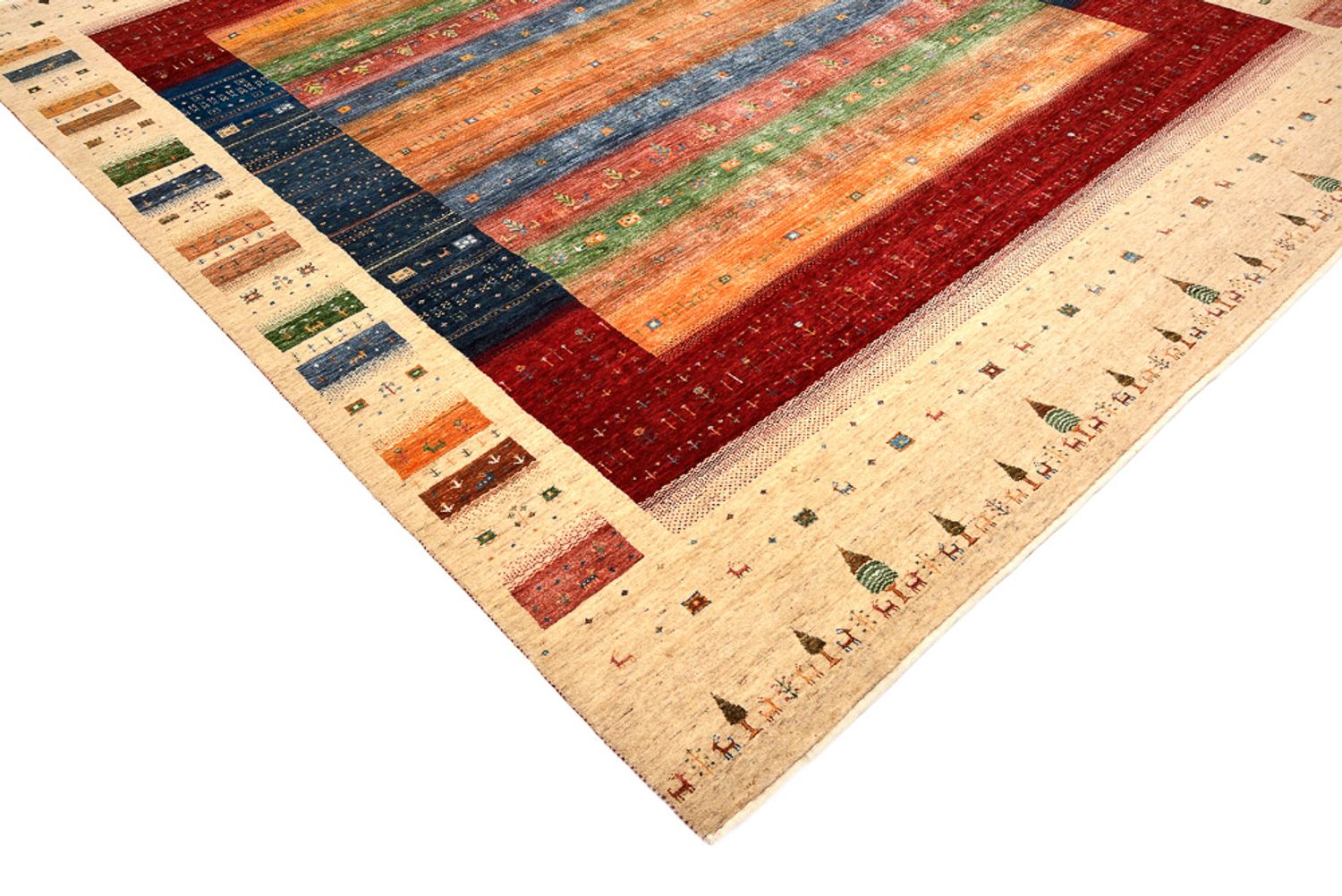 Alfombra Gabbeh - Loribaft Indus - 300 x 251 cm - multicolor