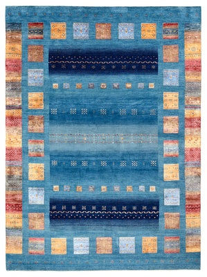 Alfombra Gabbeh - Loribaft Indus - 338 x 249 cm - azul