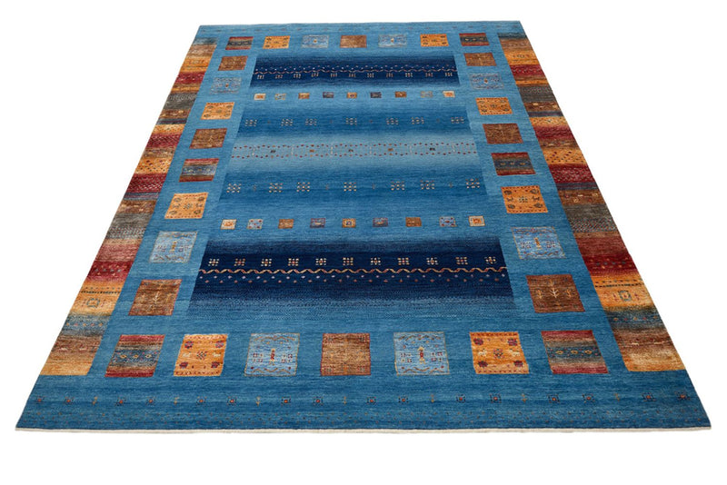 Alfombra Gabbeh - Loribaft Indus - 338 x 249 cm - azul