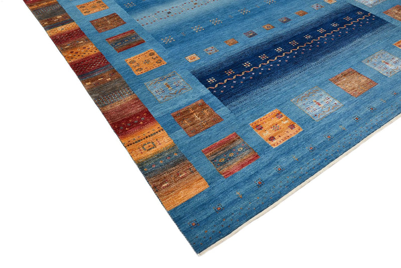 Alfombra Gabbeh - Loribaft Indus - 338 x 249 cm - azul