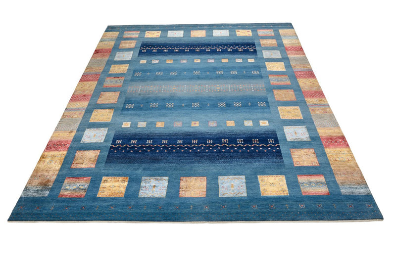 Alfombra Gabbeh - Loribaft Indus - 338 x 249 cm - azul