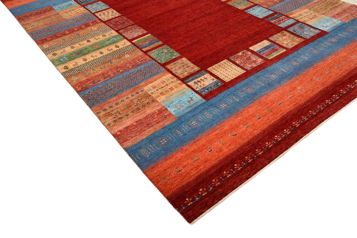 Alfombra Gabbeh - Loribaft Indus - 299 x 207 cm - rojo
