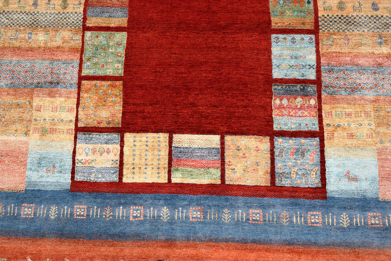 Alfombra Gabbeh - Loribaft Indus - 299 x 207 cm - rojo