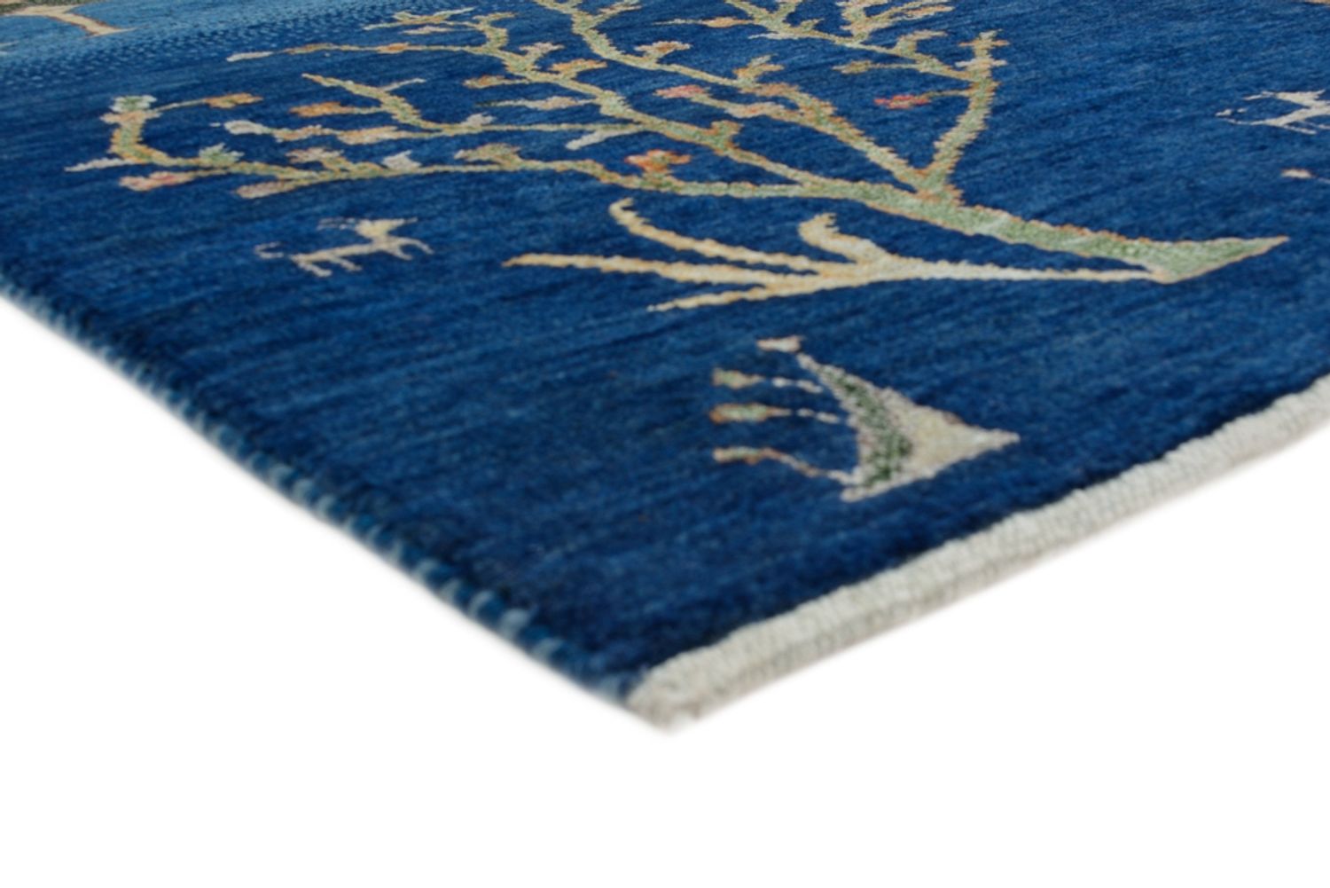 Alfombra Gabbeh - Loribaft Indus - 204 x 155 cm - azul claro