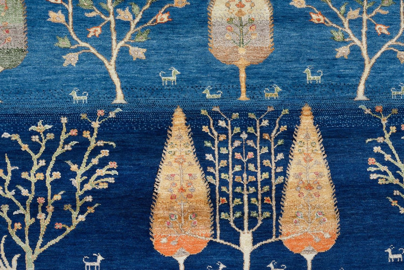 Alfombra Gabbeh - Loribaft Indus - 204 x 155 cm - azul claro