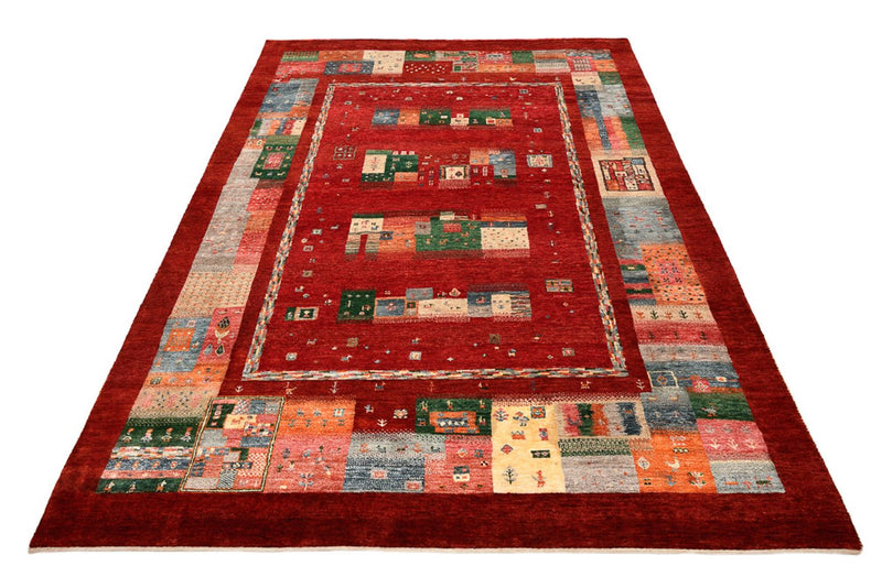 Alfombra Gabbeh - Loribaft Indus - 239 x 177 cm - rojo