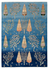 Alfombra Gabbeh - Loribaft Indus - 206 x 150 cm - azul