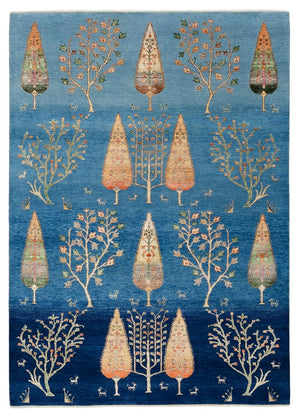 Alfombra Gabbeh - Loribaft Indus - 206 x 150 cm - azul