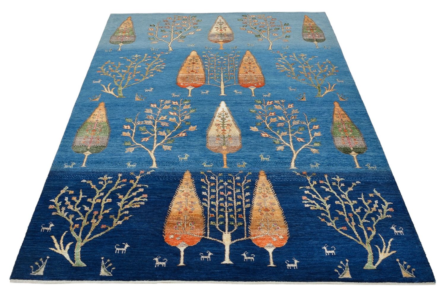 Alfombra Gabbeh - Loribaft Indus - 206 x 150 cm - azul