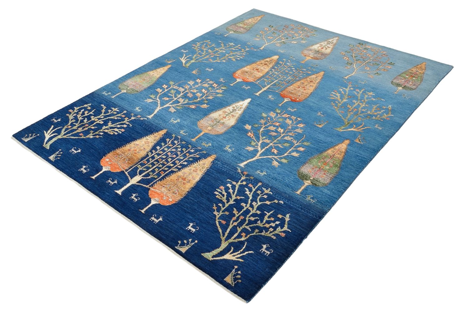 Alfombra Gabbeh - Loribaft Indus - 206 x 150 cm - azul