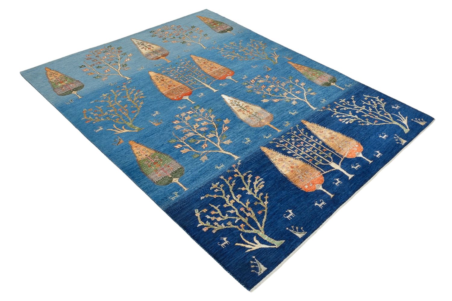 Alfombra Gabbeh - Loribaft Indus - 206 x 150 cm - azul
