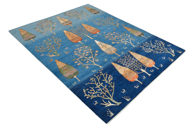 Alfombra Gabbeh - Loribaft Indus - 206 x 150 cm - azul
