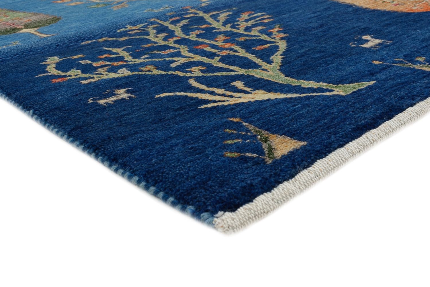 Alfombra Gabbeh - Loribaft Indus - 206 x 150 cm - azul