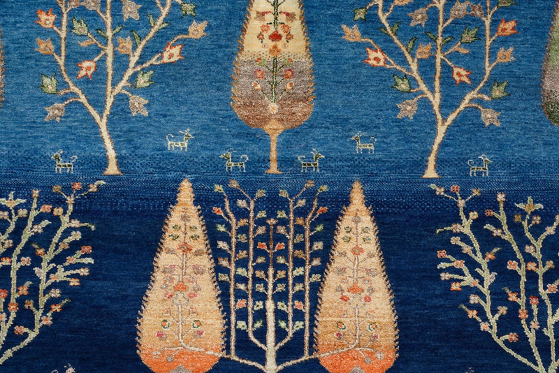 Alfombra Gabbeh - Loribaft Indus - 206 x 150 cm - azul
