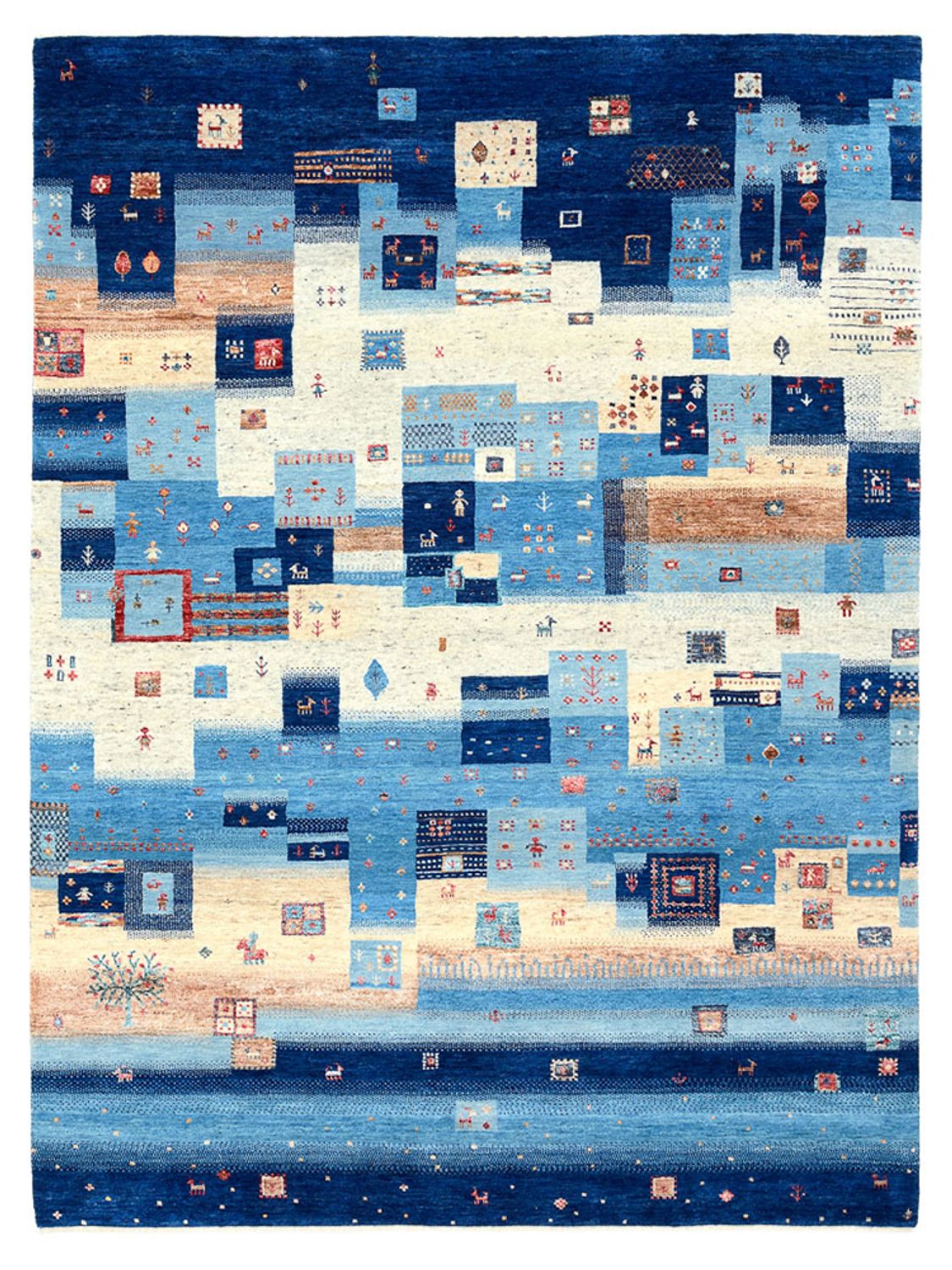 Alfombra Gabbeh - Loribaft Indus - 239 x 177 cm - multicolor