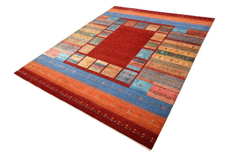 Alfombra Gabbeh - Loribaft Indus - 249 x 206 cm - rojo