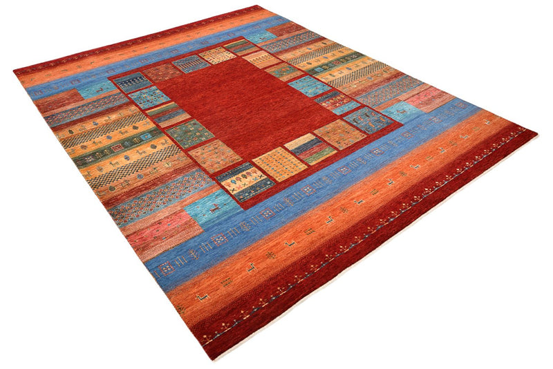 Alfombra Gabbeh - Loribaft Indus - 249 x 206 cm - rojo