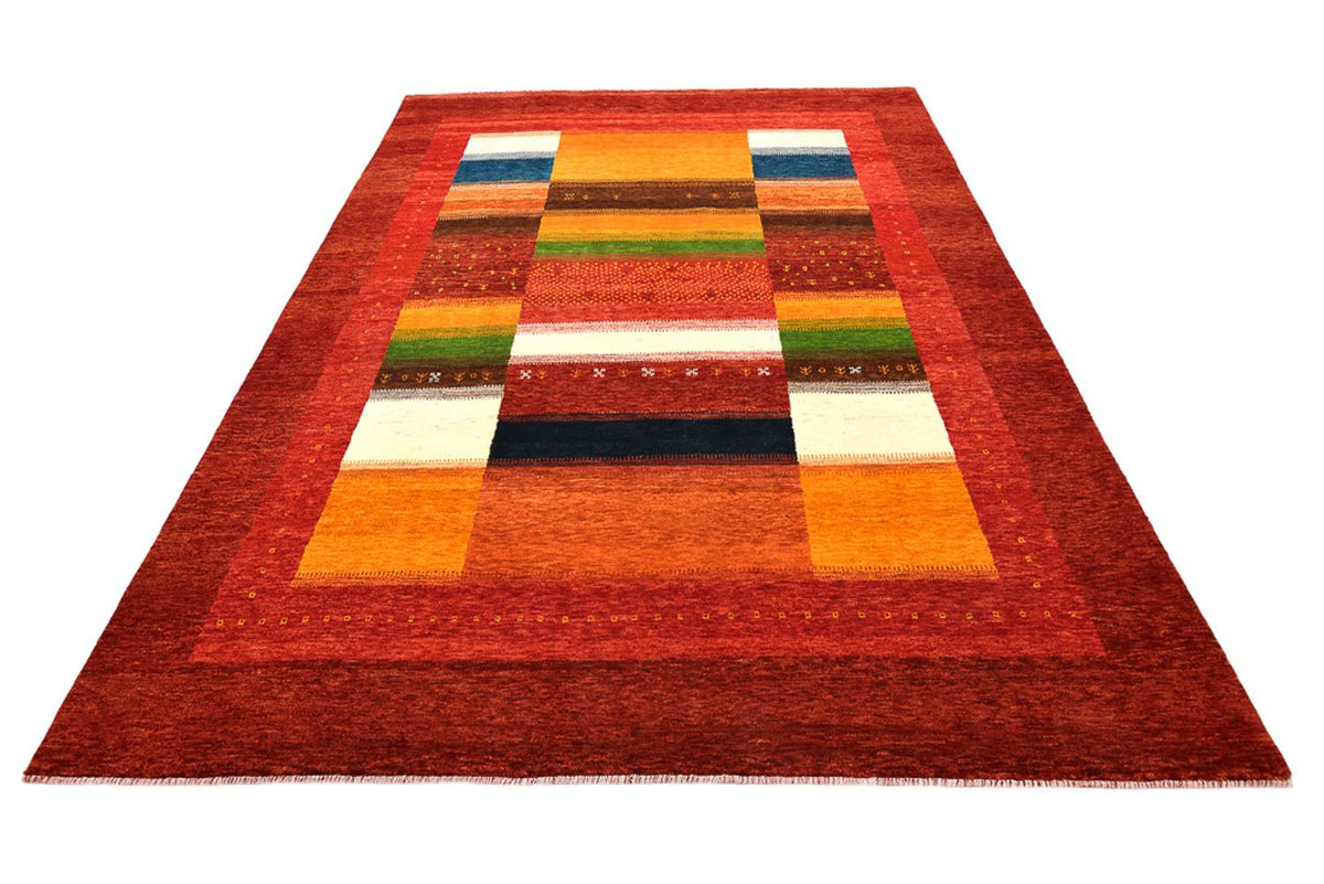 Alfombra Gabbeh - Loribaft Indus - 259 x 203 cm - rojo