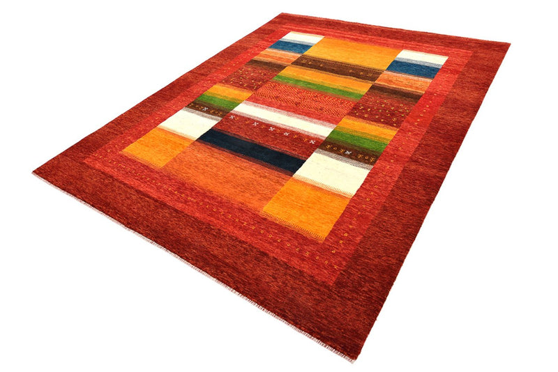 Alfombra Gabbeh - Loribaft Indus - 259 x 203 cm - rojo